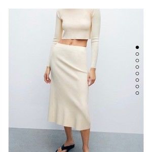 Zara Knit A Line  Cream Mermaid Midi Skirt Small